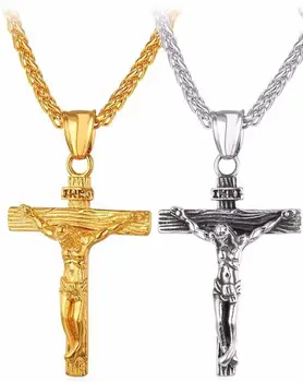WANGAIYAO Veľkonočné Ježiš Kríž Náhrdelník Mužov Náhrdelník Clavicle Reťazca Náhrdelník s Príveskom, Šperky