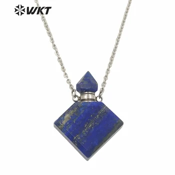 WT-N1230 Hot predaj nových nehrdzavejúcej ocele, prírodného kameňa vybojovať parfum fľašu náhrdelník nádherný kameň podstate olej fľaše náhrdelník