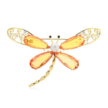 Wulli&baby Crystal Dragonfly Brošňa Pre Ženy Unisex 4-farebná Krása Hmyzu Strany Úradu Brošňa Pin Dary