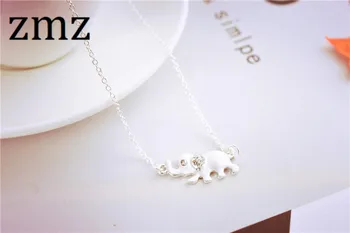 ZMZ hot-predaj roztomilé zviera slon elegantný náhrdelník s príveskom s šplhať sklo hlavný kameň vonkajšie náhrdelník darček pre dievčatá