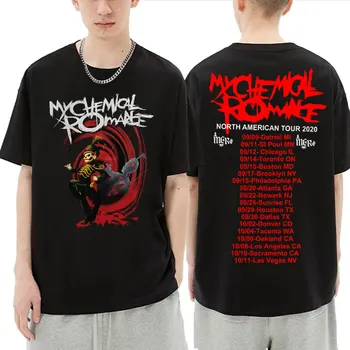 Značkové Rocková Skupina Muži Ženy Vintage Hip Hop T Shirt My Chemical Romance Black Parade Obojstranná Tlač Tričko Krátky Rukáv