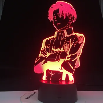 Útok na Titan Akryl stolná Lampa Anime pre Domáce Izba Dekor Light Cool Kluk Dieťa Darček Kapitán Levi Ackermana Obrázok Nočné Svetlo