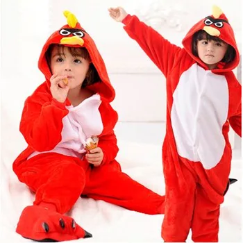 Ženy Zvieracie Kostýmy Halloween Cosplay Cartoon Zvierat Sleepwear Deti, Dievčatá, Chlapcov Kigurumi Červený Vták Onesies
