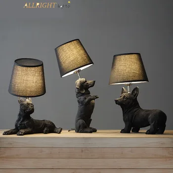 Živica Roztomilý Pes Tabuľka Svetlá, Lampy, Nočné Čierna Biela Corgi Boston Pug Beagle Psa Stolná Lampa Retro Zvierat Čierny Pes Tabuľka Svetlo